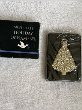 Tree Holiday Ornament - Silver Christmas Tree